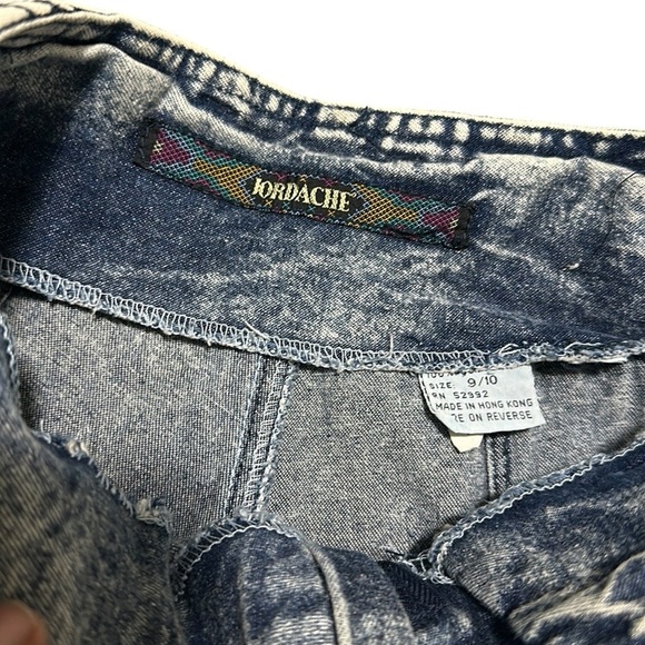 Jordache Vintage 80’s Acid Wash Cuff Blue Jeans Made in Hong Kong Size 9/10 - Picture 8 of 11